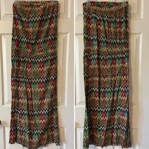 Parisian Boutique Strapless Print Maxi Dress